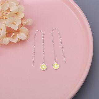 925 Sterling Silver Lemon Dangle Earring 1 Pair - Yellow Lemon - Silver - One Size
