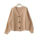 Cable-knit Button Cardigan