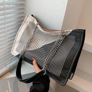 Two Tone Shoulder Bag Black - One Size