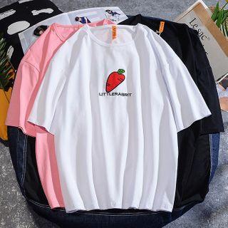 Carrot Embroidered Short-sleeve T-shirt
