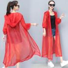 Hooded Long Chiffon Jacket