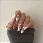 Print Faux Nail Tips X25 - White - One Size