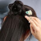 Rhinestone Floral Gemstone Drop Hair Stick