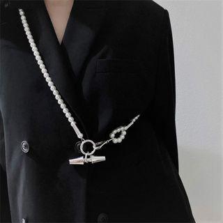 Faux Pearl Alloy Cross Body Chain
