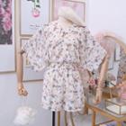 Short-sleeve Floral Chiffon Playsuit