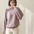 Punched-trim Boxy Sweater In 9 Colors