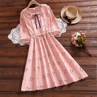 Long Sleeve Rabbit Print Dress