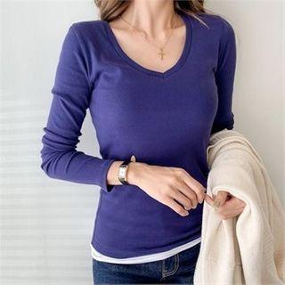 V-neck Slim-fit T-shirt In 9 Colors