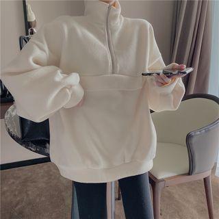 Long-sleeve Zipped Fleece Lined Sweatshirt
