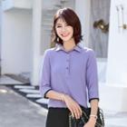 3/4-sleeve Placket Shirt