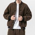 Faux Shearling Frog-button Jacket