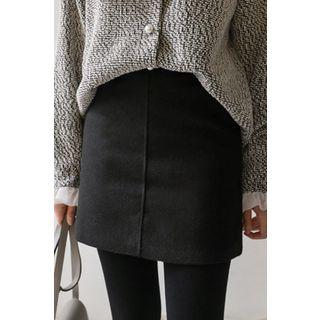 Pocket-side A-line Miniskirt