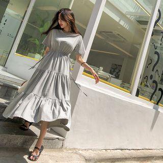 Tiered Cotton Maxi T-shirt Dress