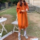 Oversized Plain Slit Hooded Dress