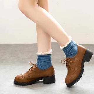 Stitched Heel Lace-up Oxford Shoes