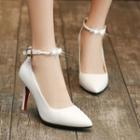Ankle-strap Pointed Toe Pumps