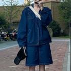 Denim Jacket / Midi A-line Skirt