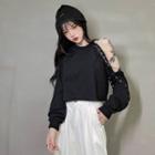 Cold-shoulder Grommet T-shirt