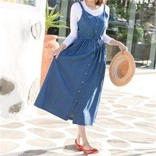 Spaghetti-strap Denim Maxi Dress