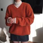 V-neck Knitted Pullover