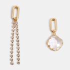Non-matching Rhinestone Dangle Earring 1 Pair - One Size