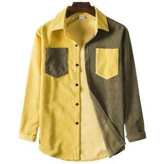 Two Tone Corduroy Shirt Jacket