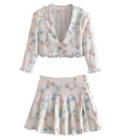 Floral Cropped Shirt / Mini Skirt