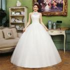 Embellished Lace Halter Wedding Ball Gown