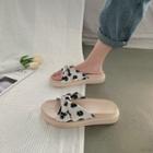 Floral Print Flat Slide Sandals