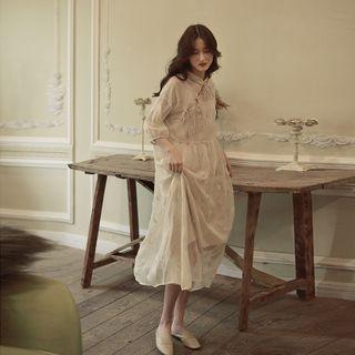3/4-sleeve Mesh Hanfu Maxi Dress