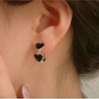 Heart Glaze Alloy Earring 1 Pair - Black - One Size