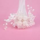 Bridal Flower Hair Fork White - One Size