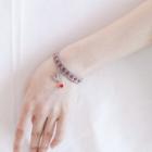 Bird Woven Bracelet Red & Gray & Silver - One Size