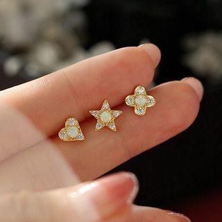 Geometric Rhinestone Sterling Silver Earring (various Designs)