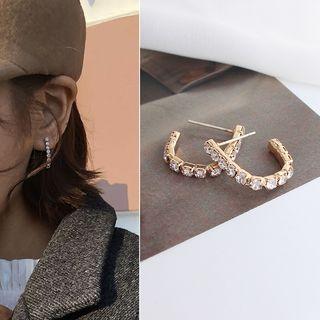 Rhinestone U Shape Earring