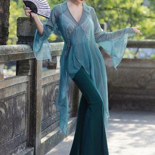 Set: Long-sleeve Top + Camisole + Pants
