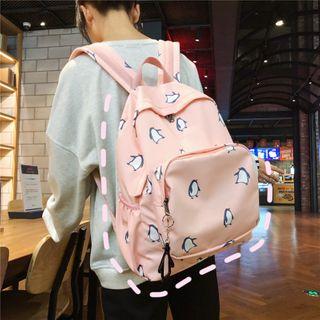 Penguins Print Lightweight Backpack