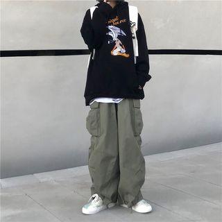 High-waist Cargo Pants Army Green - One Size