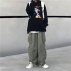 High-waist Cargo Pants Army Green - One Size