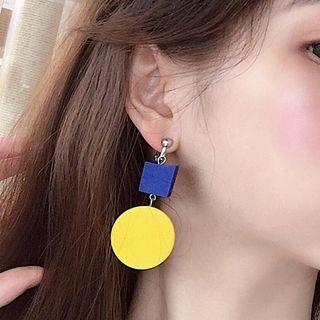 Circle And Square Drop Earring / Clip-on Earring