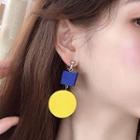 Circle And Square Drop Earring / Clip-on Earring