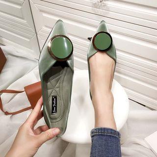 Circle Accent Pointed Toe Flats