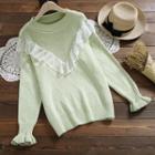 Lace Panel Long-sleeve Sweater