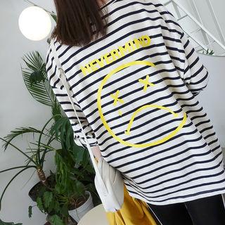 Print-back Striped T-shirt