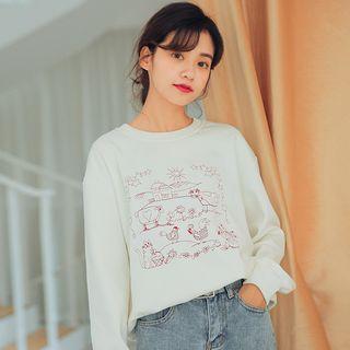Embroidered Sweatshirt Off-white - One Size
