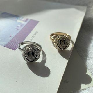Smiley Rhinestone Ring