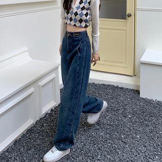 Mid Waist Wide Leg Jeans
