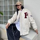 Long-sleeve Embroidered Padded Baseball Jacket