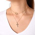 Cross Double-chain Necklace