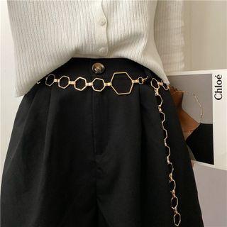 Hexagon Chain Belt Gold - One Size